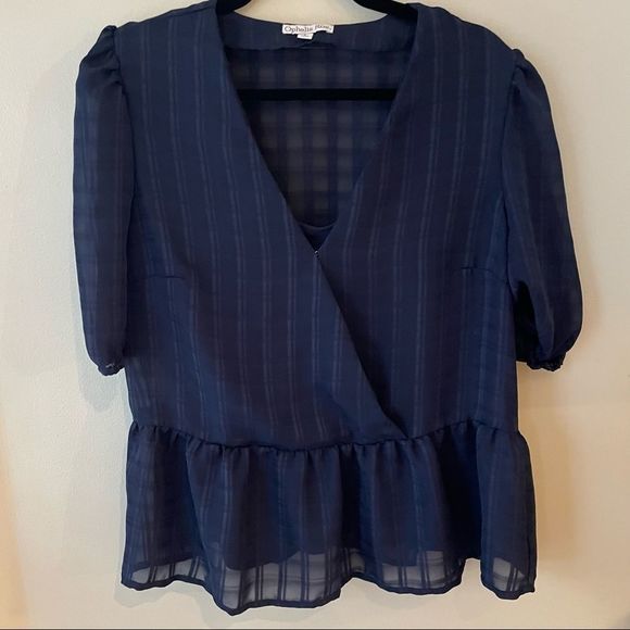 NWT, Ophelia Roe blouse, Navy Blue, Size L - Picture 1 of 6